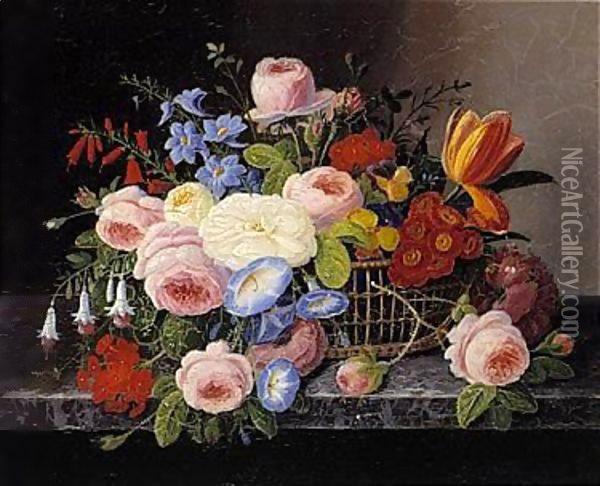 Floral still life Oil Painting - Severin Roesen