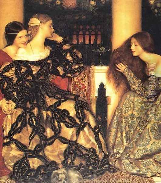 Venetian Ladies Listening to the Serenade Oil Painting - Frank Cadogan Cowper