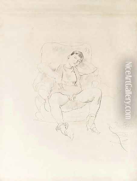 Femme assise Oil Painting - Jules Pascin