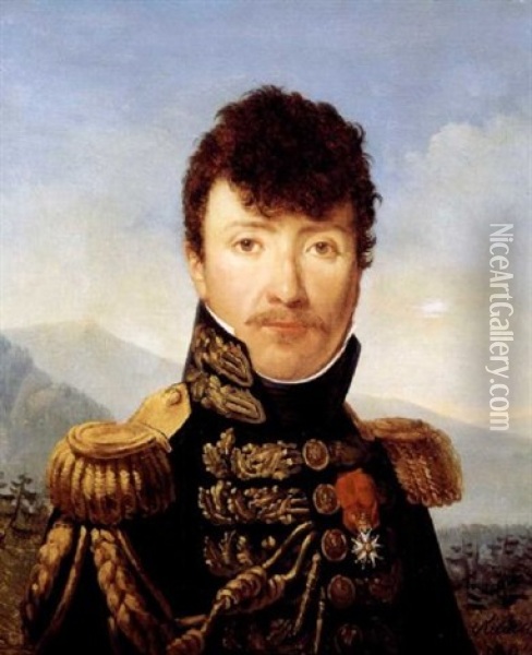 Portrait Of General Rapp Oil Painting - Henri Francois Riesener