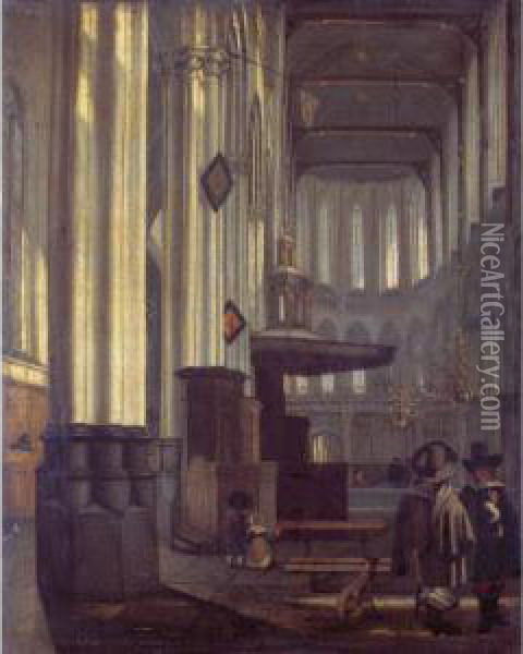 A View Of The Interior Of The Nieuwe Kerk, Amsterdam Oil Painting - Emanuel de Witte