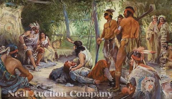 Pocahontas Oil Painting - Frederick Coffay Yohn