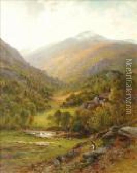 Sr. Through The Valley Oil Painting - Alfred Augustus Glendening