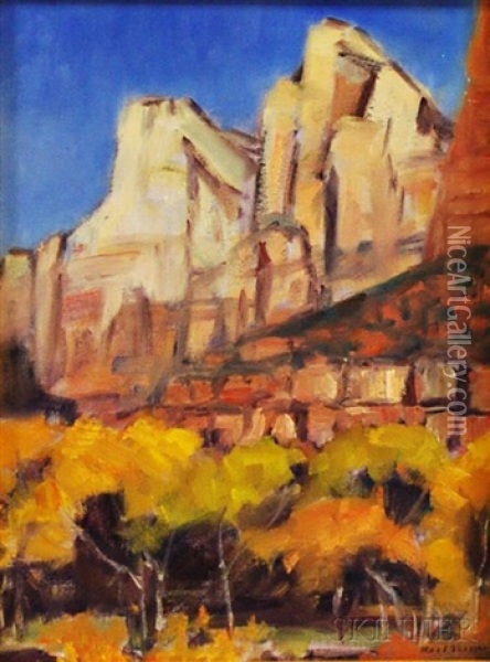 Study For Fall In Zions Oil Painting - Karl Thomas Bossard