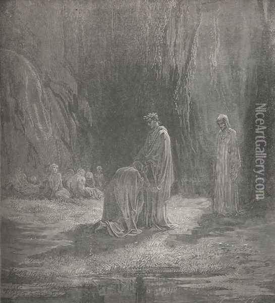 There I with little innocents abide, (Canto VII., line 31) Oil Painting - Gustave Dore