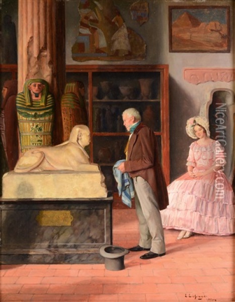In The Museum Oil Painting - Erwin Eichinger