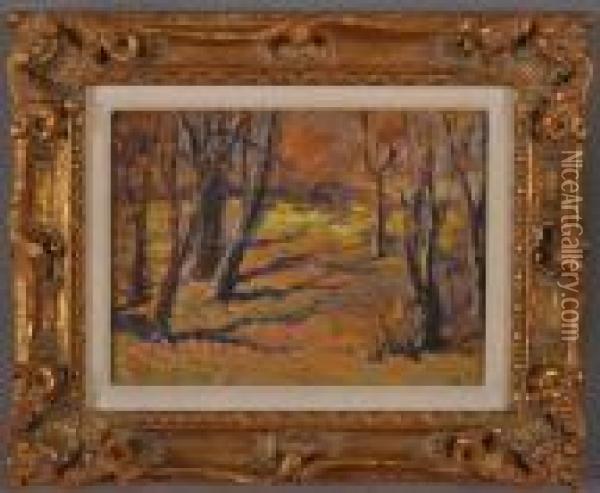 Autumn Woodland Oil Painting - George Gardner Symons