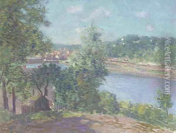 River Scene Near Norwich, Connecticut Oil Painting - Julian Alden Weir