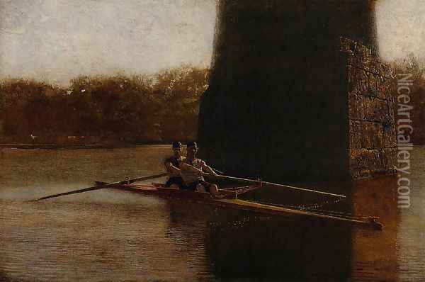 The Pair-Oared Scull Oil Painting - Thomas Cowperthwait Eakins