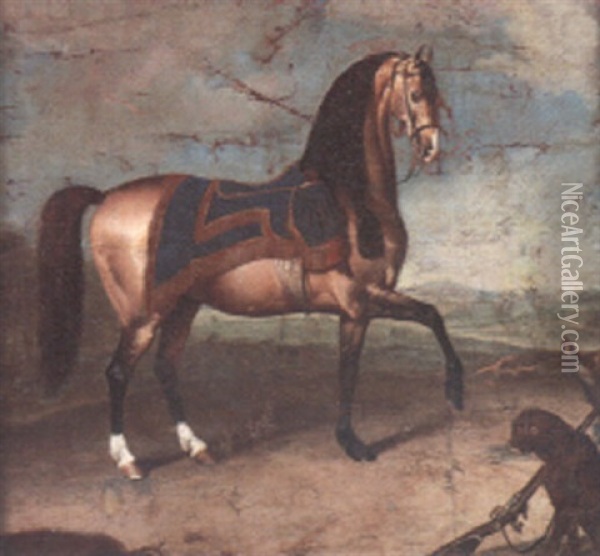 An Arab Hunter In A Landscape Oil Painting - Johann Georg de Hamilton