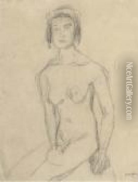 Seated Female Nude Oil Painting - Gwendolen John