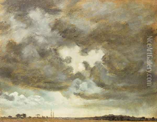 A Cloud Study Oil Painting - John Constable