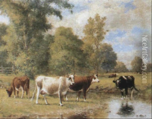 The Meadow Brook Oil Painting - Daniel F. Wentworth