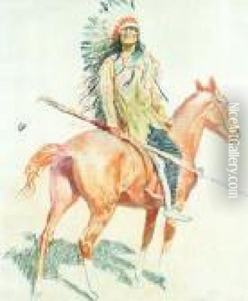 The Sioux Chief Oil Painting - Frederic Remington