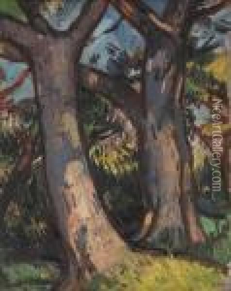 Trees At Douglas Hall Oil Painting - Samuel John Peploe