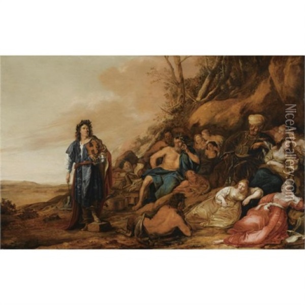 The Judgement Of Midas Oil Painting - Pieter Jacobs Codde