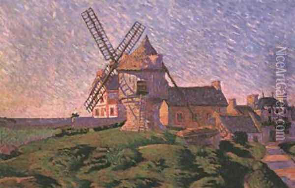 Pierre Hâlé's Windmill Sainte-Briac Oil Painting - Paul Signac