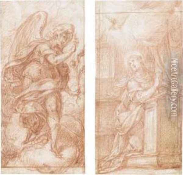 Two Studies Oil Painting - Camillo Procaccini