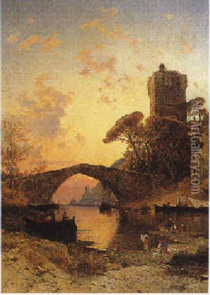Paesaggio Della Costa Laziale Oil Painting - Hermann David Salomon Corrodi