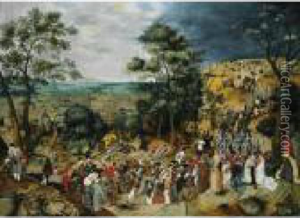 Procession To Calvary Oil Painting - Pieter The Younger Brueghel