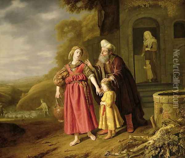 The Expulsion of Hagar and Ishmael, c.1644 Oil Painting - Jan Victors