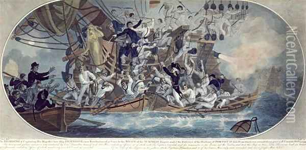 The boarding and capturing of His Majestys late ship Oil Painting - Elms