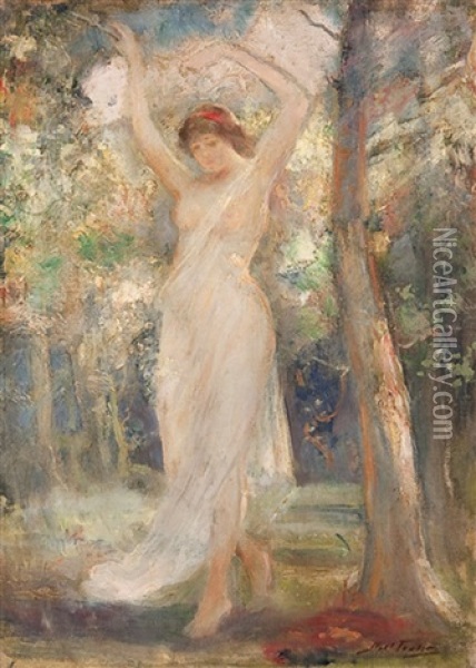 Woodland Nymph Oil Painting - Robert Fowler