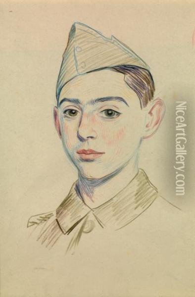 Portrait De Soldat Oil Painting - Rene Georges Hermann-Paul
