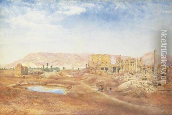 View At Karnak, Egypt Oil Painting - Henry Roderick Newman