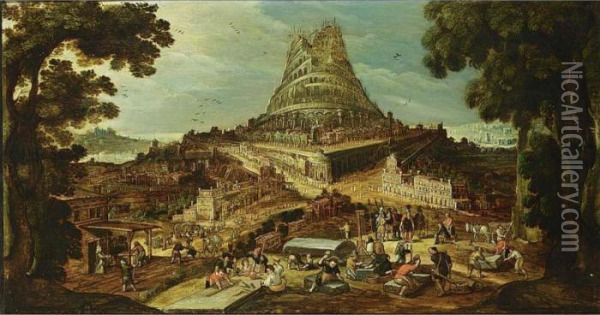 The Building Of The Tower Of Babel Oil Painting - Hendrick van Cleve