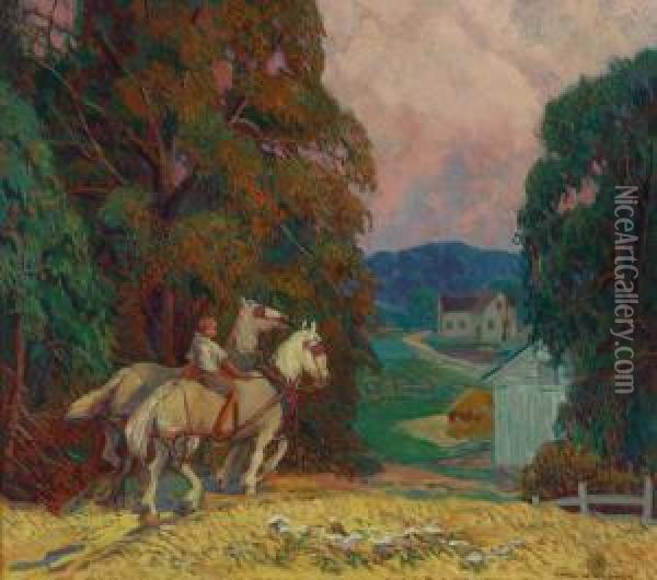 Toward's Home Oil Painting - Carl Rudolph Krafft