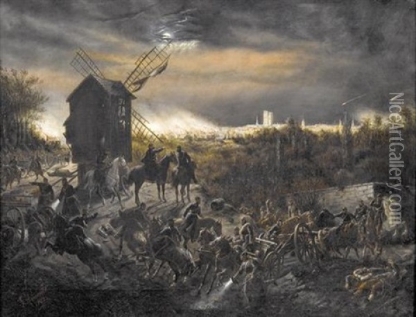 La Prise D'orleans En 1870 Oil Painting - Georg Arnould