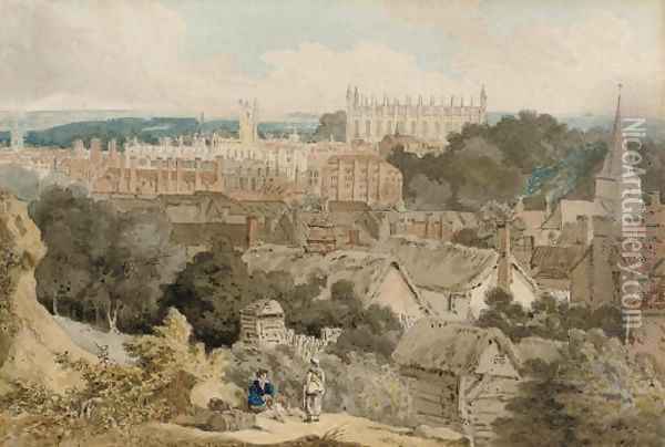 A view of King's College Chapel, Cambridge Oil Painting - William Alfred Delamotte