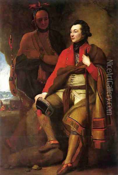 Portrait of Colonel Guy Johnson c. 1775 Oil Painting - Benjamin West