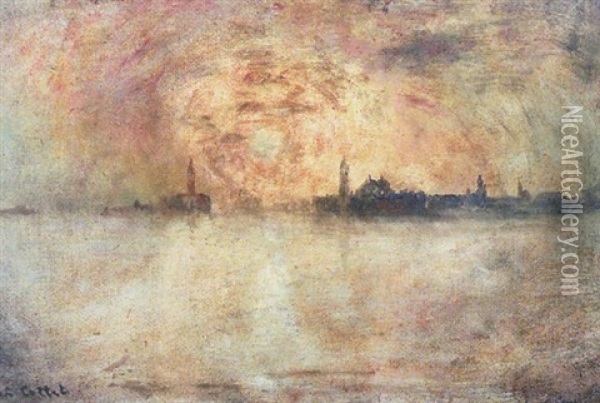 Venise Au Soleil Couchant Oil Painting - Charles Cottet
