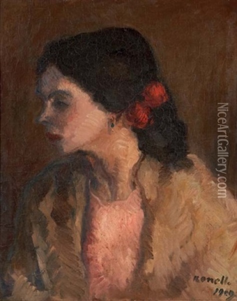 Gitana No. 8 Lola - Gypsy No. 8, Lola Oil Painting - Isidro Nonell y Monturiol