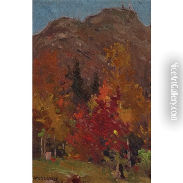 Autumn Hillside Oil Painting - John William Beatty