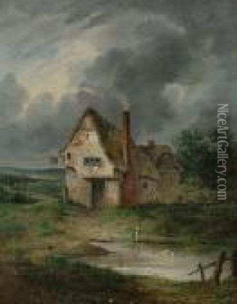 A Country Inn. Oil Painting - John Crome