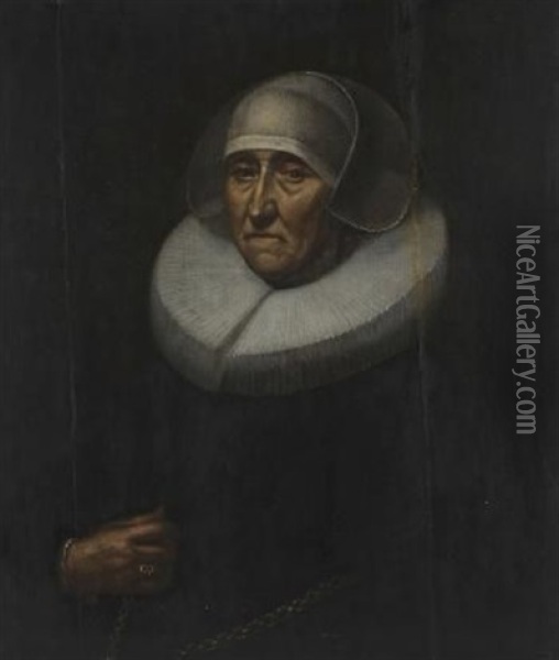 Portrait Of A Woman Oil Painting - Nicolaes Eliasz Pickenoy