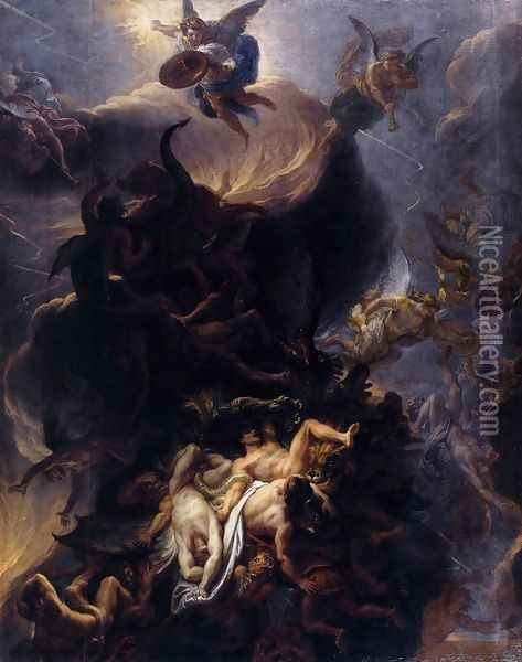 The Fall of the Rebel Angels 1685 Oil Painting - Charles Le Brun