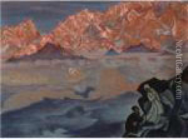 She Who Leads Oil Painting - Nicolaj Konstantinov Roerich