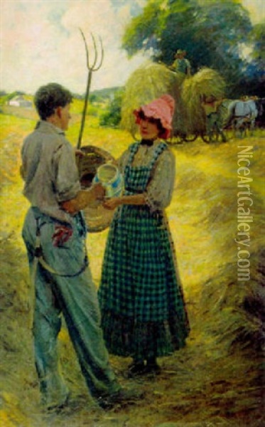 A Days Work Oil Painting - William V. Cahill