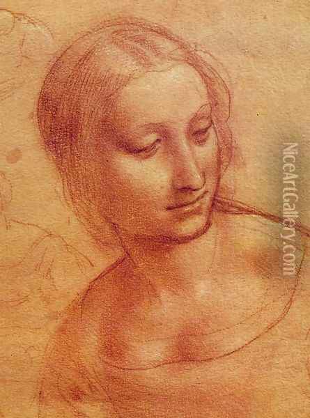 Head of a Woman 1510-11 Oil Painting - Leonardo Da Vinci