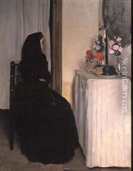 The Widow Oil Painting - Ramon Casas Y Carbo