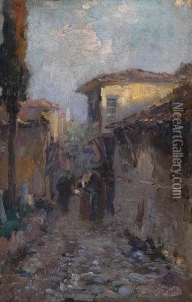 Village Road In The South Oil Painting - Leo Von Littrow