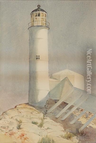 White Island Light, Isle Of Shoals Oil Painting - Frederick Childe Hassam