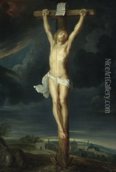 Christus Am Kreuz Oil Painting - Balthasar Beschey