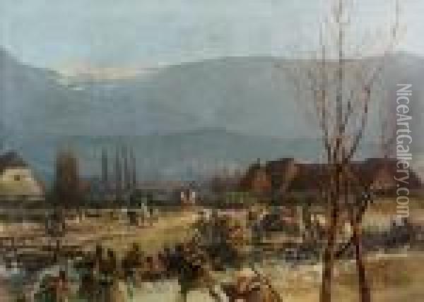 Panorama Siedmiogrodzka Oil Painting - Jan Styka