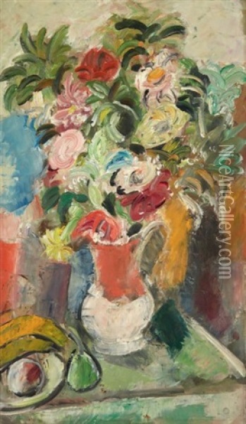 Fleurs Oil Painting - Charles Dufresne
