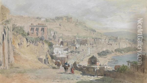 View Of Naples On The Road From Posilipo Oil Painting - Edward Alfred Angelo Goodall